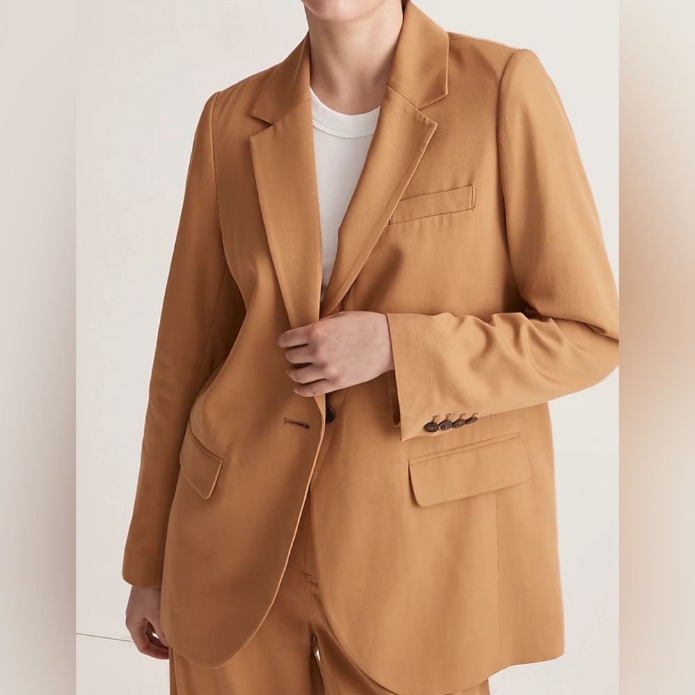 Madewell The Larsen Blazer in Drapeweave, NWT, Size XXL, Color Toffee